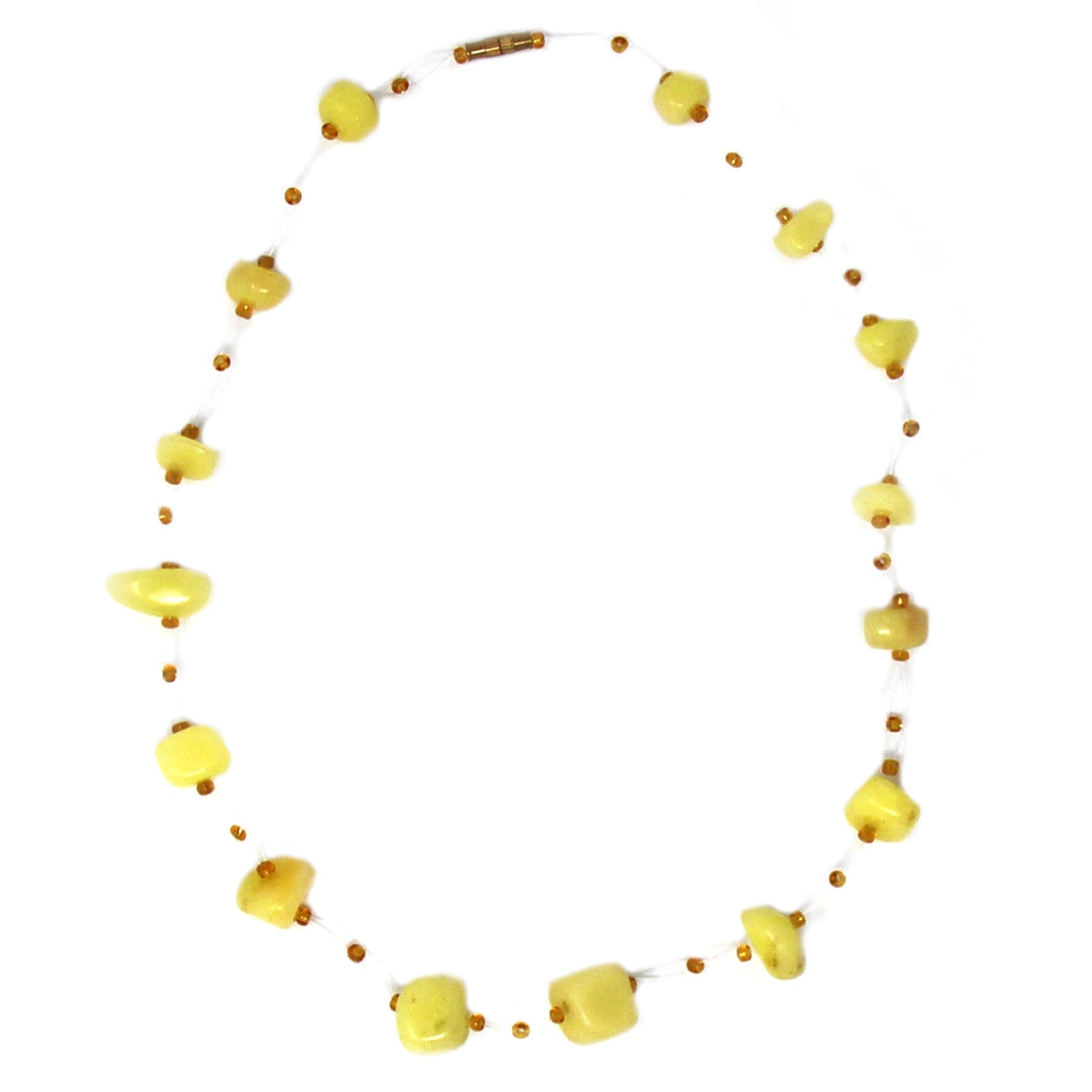 Collier de pierres flottantes et de perles Massaï, jaune