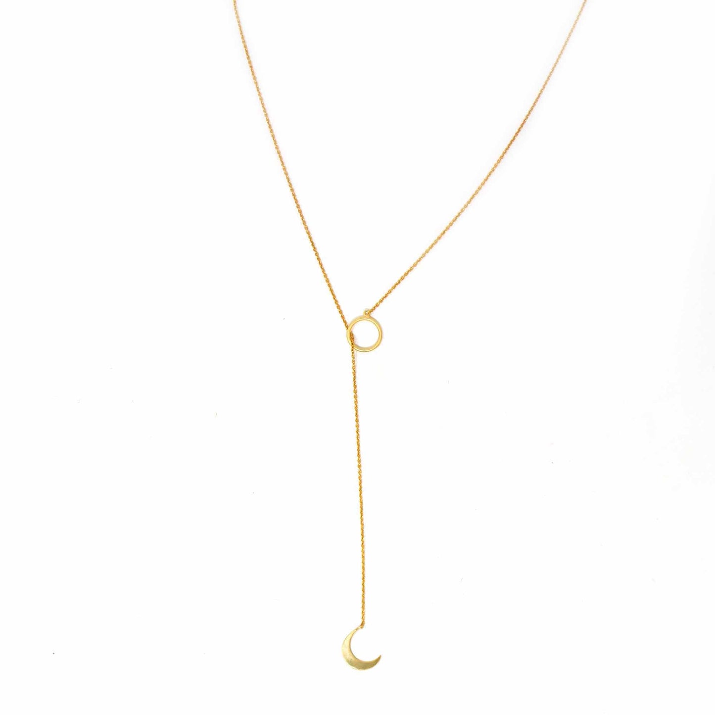 Collier pendentif croissant de lune doré