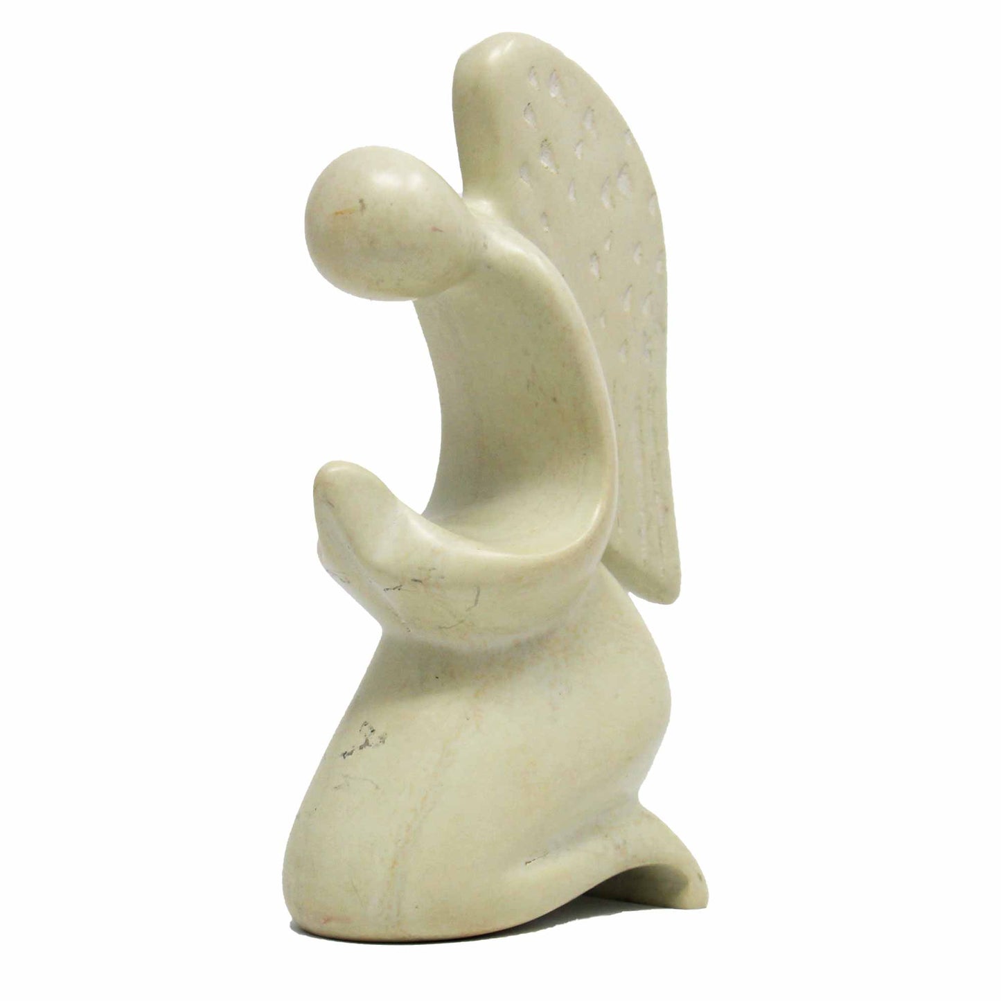 Sculpture en pierre de savon d'ange priant - Pierre naturelle