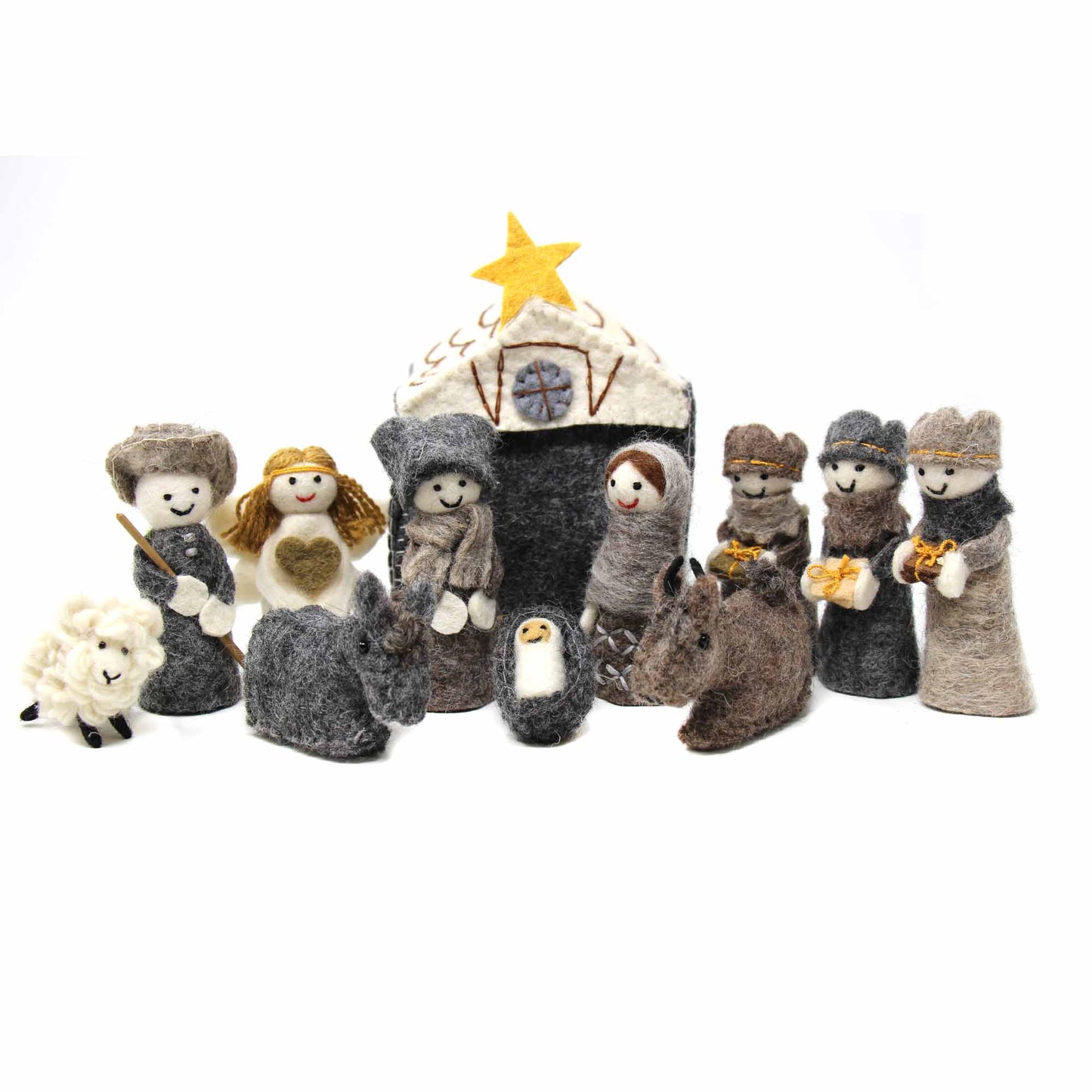 Ensemble de 12 pièces de la Nativité feutrée