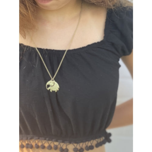 Collier en laiton avec pendentif éléphant