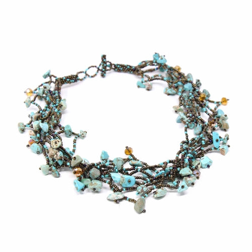 Collier en grosses pierres - Turquoise - Lucias Imports (J)