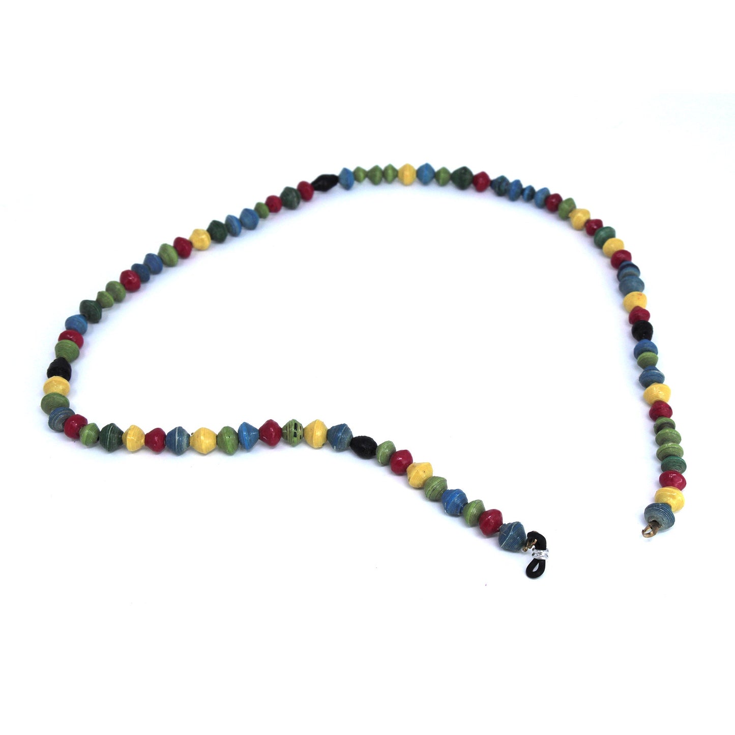 Chaîne de perles en papier pour masque facial/lunettes, perles rondes colorées