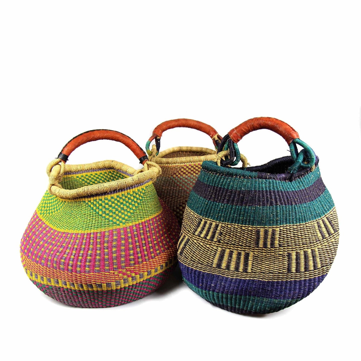 Panier de marché Bolga Pot Design, couleurs mélangées