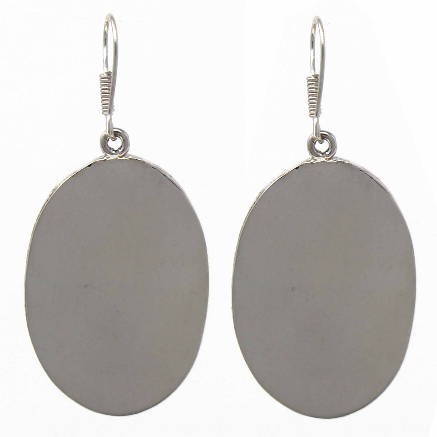 Boucles d'oreilles ovales en ormeau à bandes