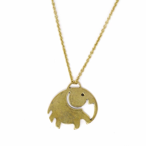 Collier en laiton avec pendentif éléphant