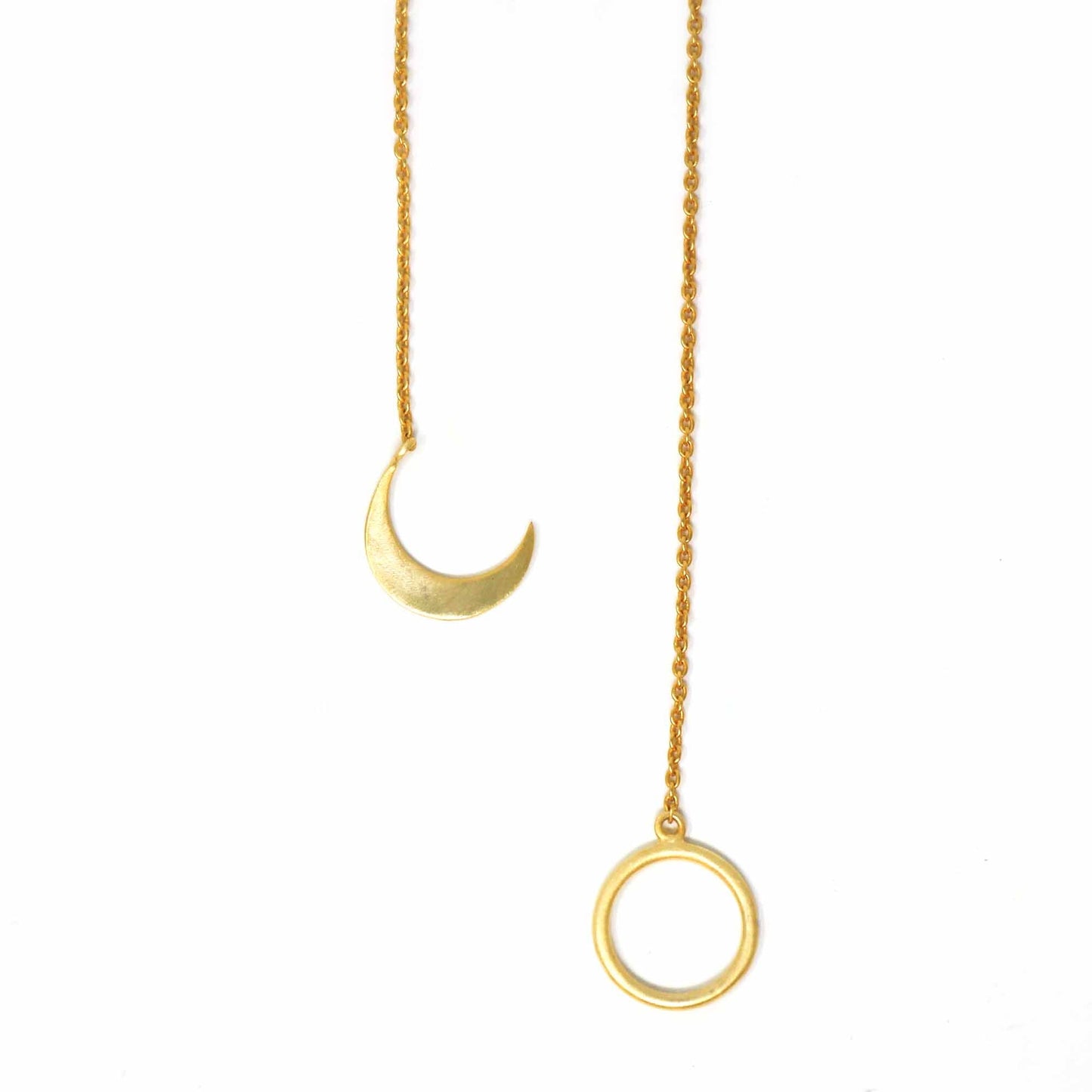 Collier pendentif croissant de lune doré