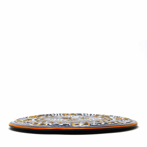 Poterie faite à la main 8" Trivet ou Tenture murale, Bleu - Encantada