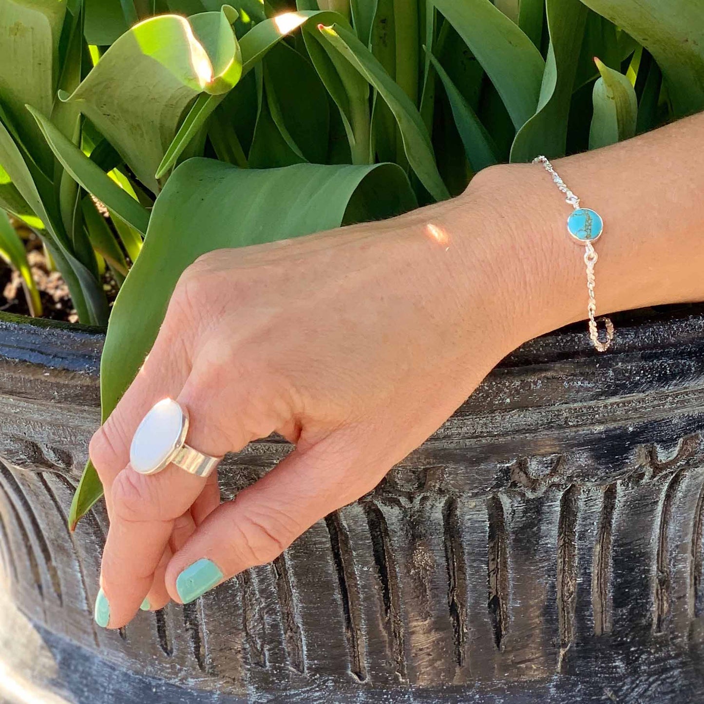Bague, Ovale Nacre