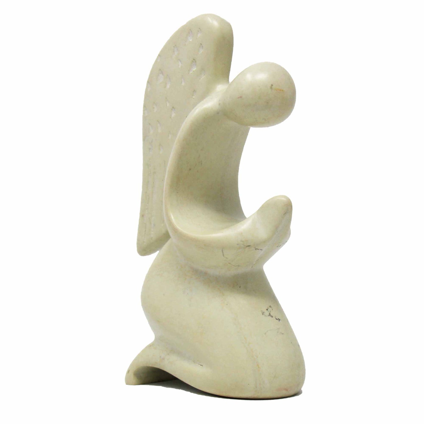 Sculpture en pierre de savon d'ange priant - Pierre naturelle