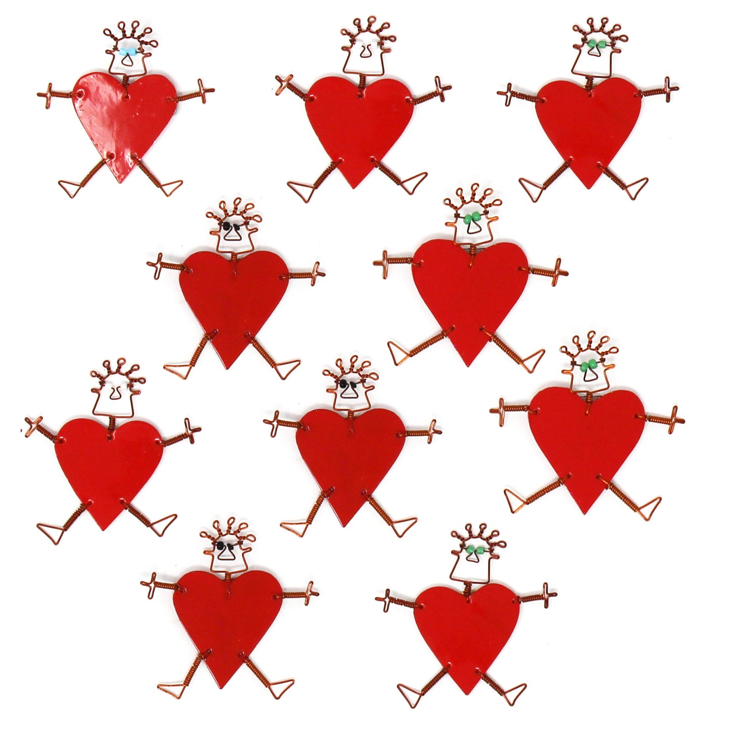 Lot de 10 épingles à corps en forme de cœur Dancing Girl en rouge - Alternatives créatives
