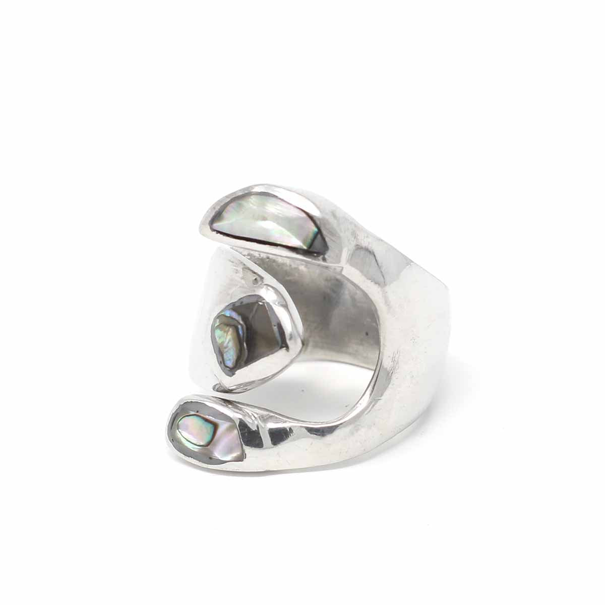 Bague en argent alpaga, ormeau - Taille 8