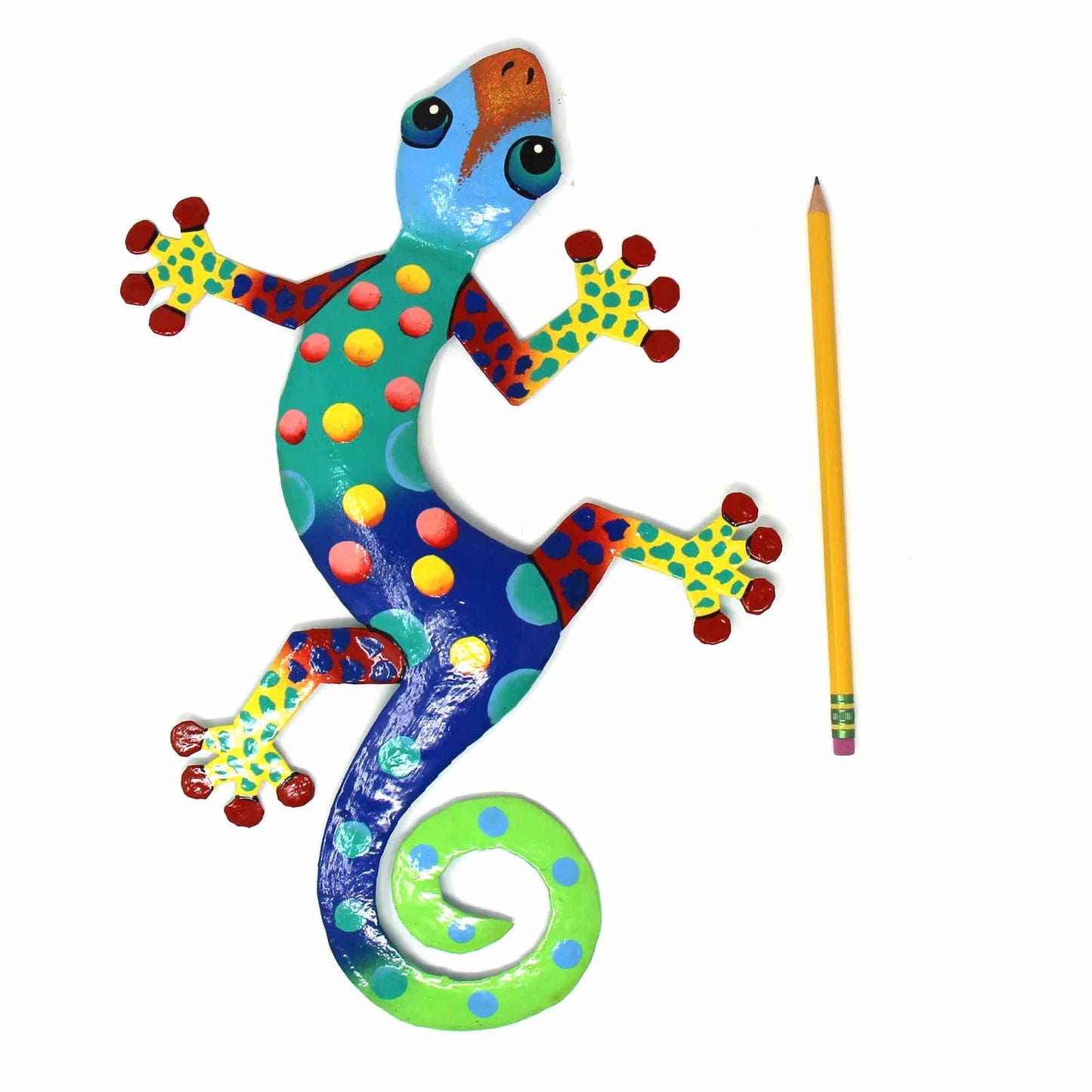 Art mural coloré Gecko haïtien en acier, 33 cm, motif Floride