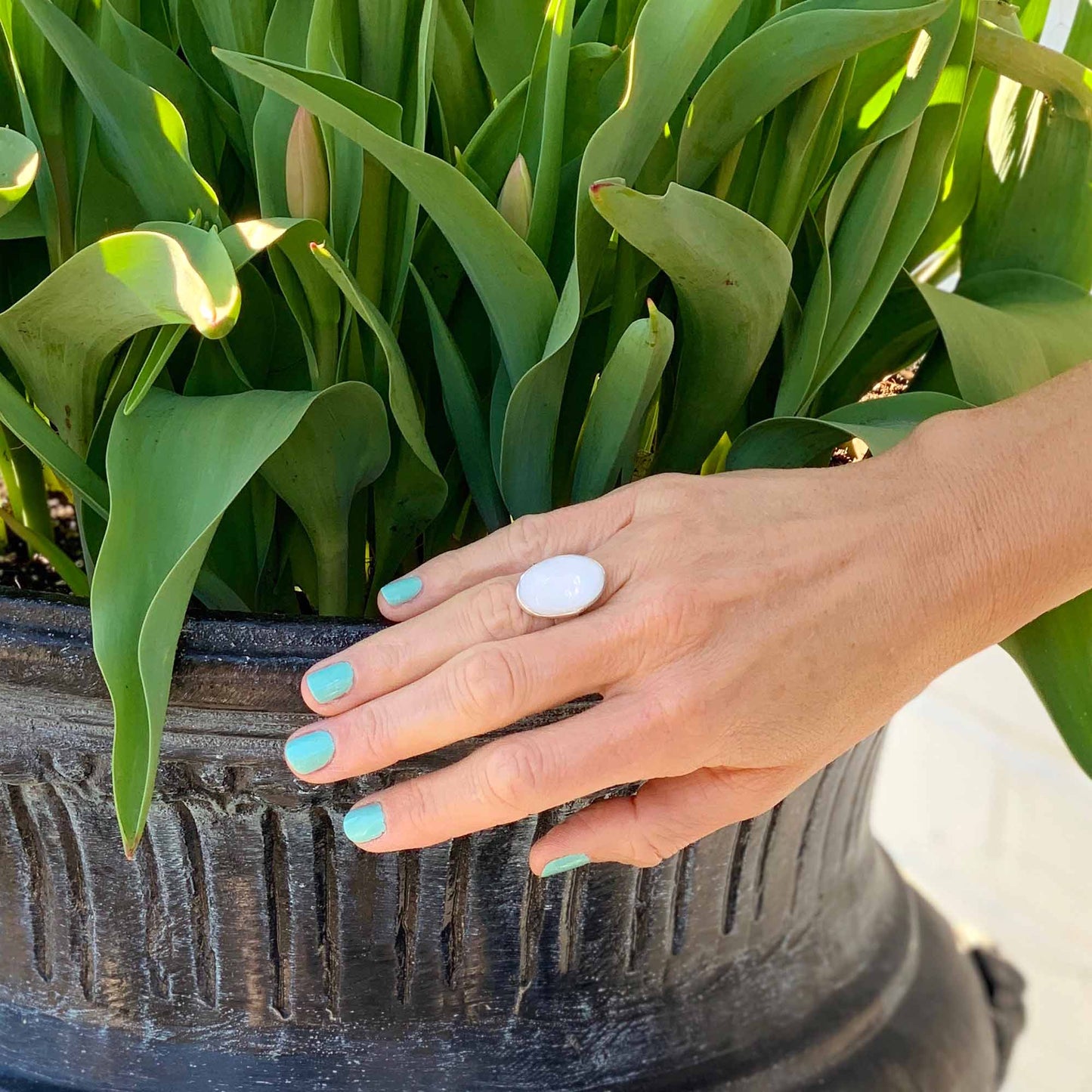 Bague, Ovale Nacre