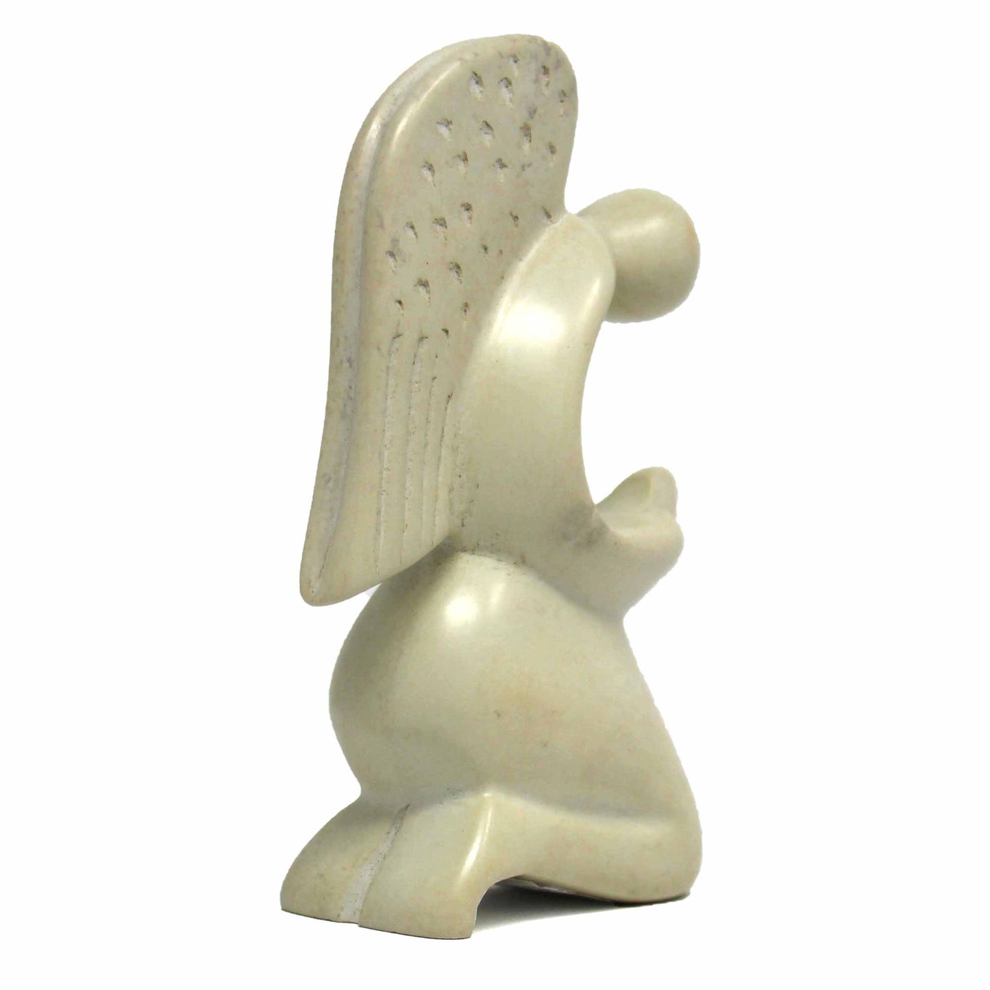 Sculpture en pierre de savon d'ange priant - Pierre naturelle