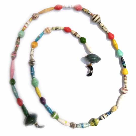 Chaîne de perles en papier pour masque facial/lunettes, formes mixtes colorées