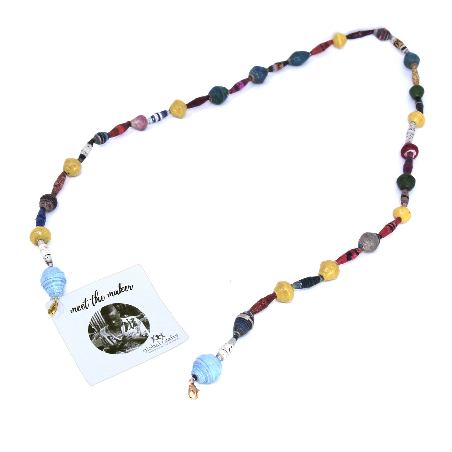 Chaîne de perles en papier pour masque facial/lunettes, formes mixtes colorées