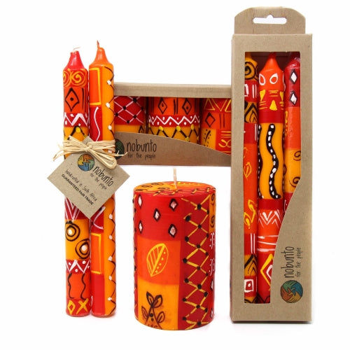 Ensemble de trois bougies peintes à la main en boîte - Zahabu Design - Nobunto