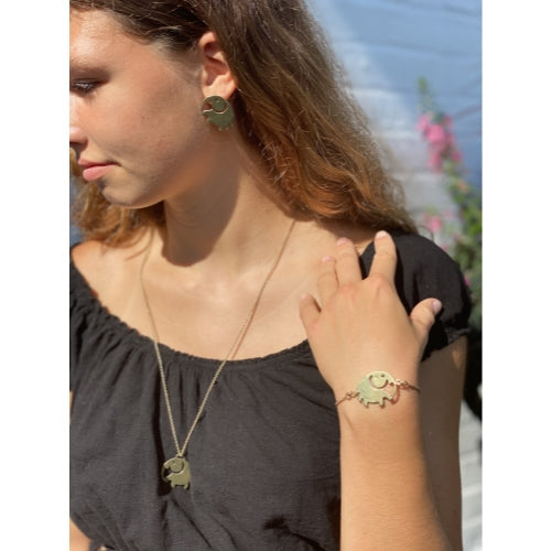 Collier en laiton avec pendentif éléphant