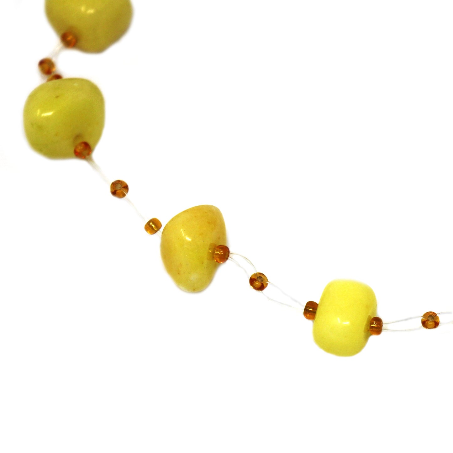 Collier de pierres flottantes et de perles Massaï, jaune