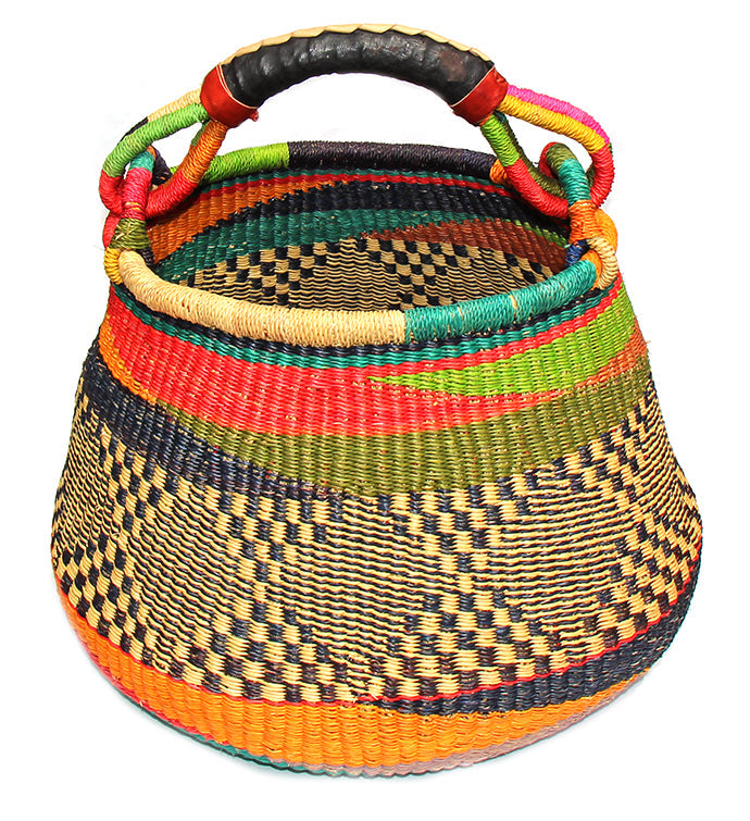 Panier de marché Bolga Pot Design, couleurs mélangées
