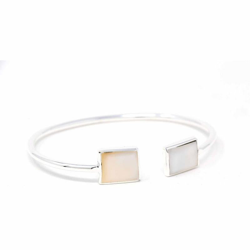 Bracelet Manchette, Carré Nacre