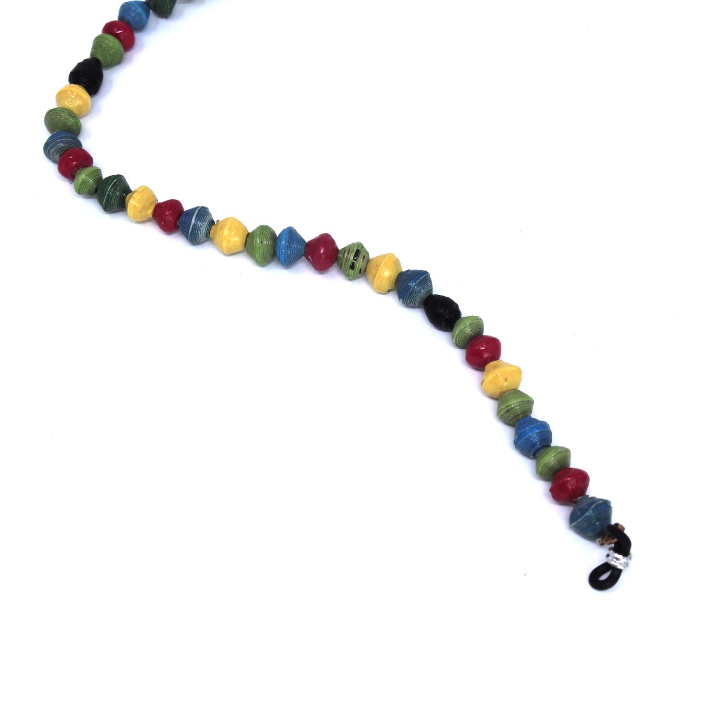 Chaîne de perles en papier pour masque facial/lunettes, perles rondes colorées