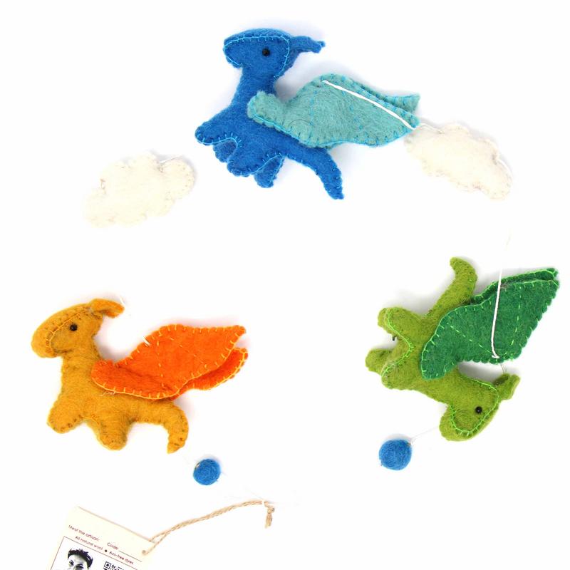 Guirlande de dragon en feutre - Couleurs primaires - Global Groove