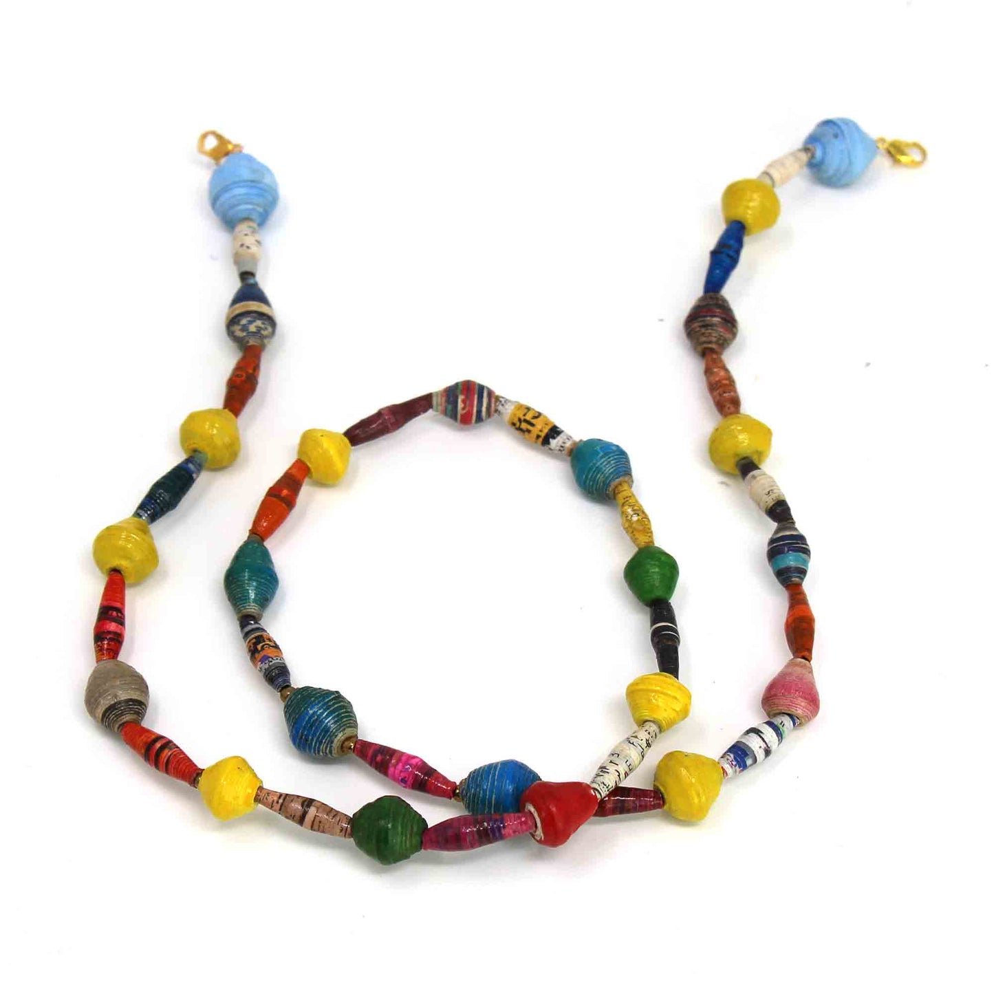 Chaîne de perles en papier pour masque facial/lunettes, formes mixtes colorées