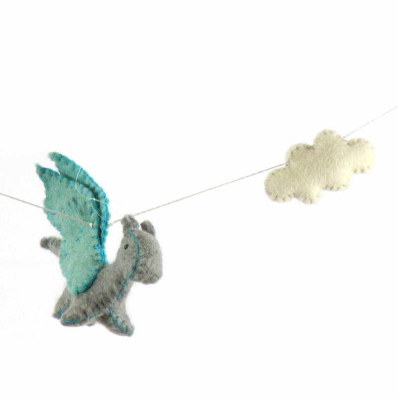 Guirlande de Dragon en Feutre - Couleurs Bleues - Global Groove