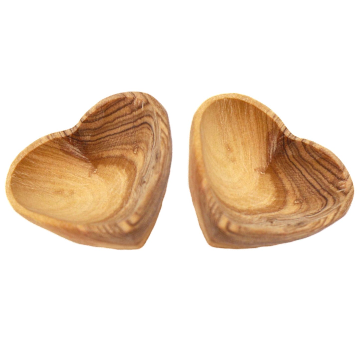Petits Bols à Bijoux Coeur en Bois d'Olivier - Lot de 2