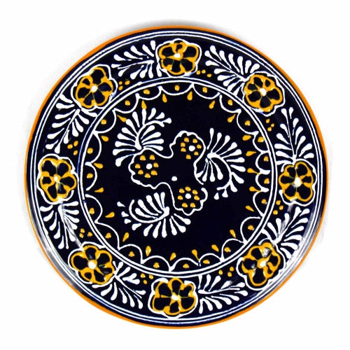 Poterie faite à la main 8" Trivet ou Tenture murale, Bleu - Encantada