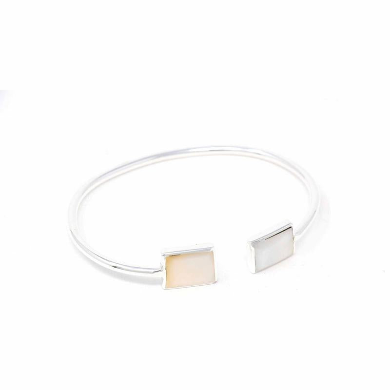 Bracelet Manchette, Carré Nacre