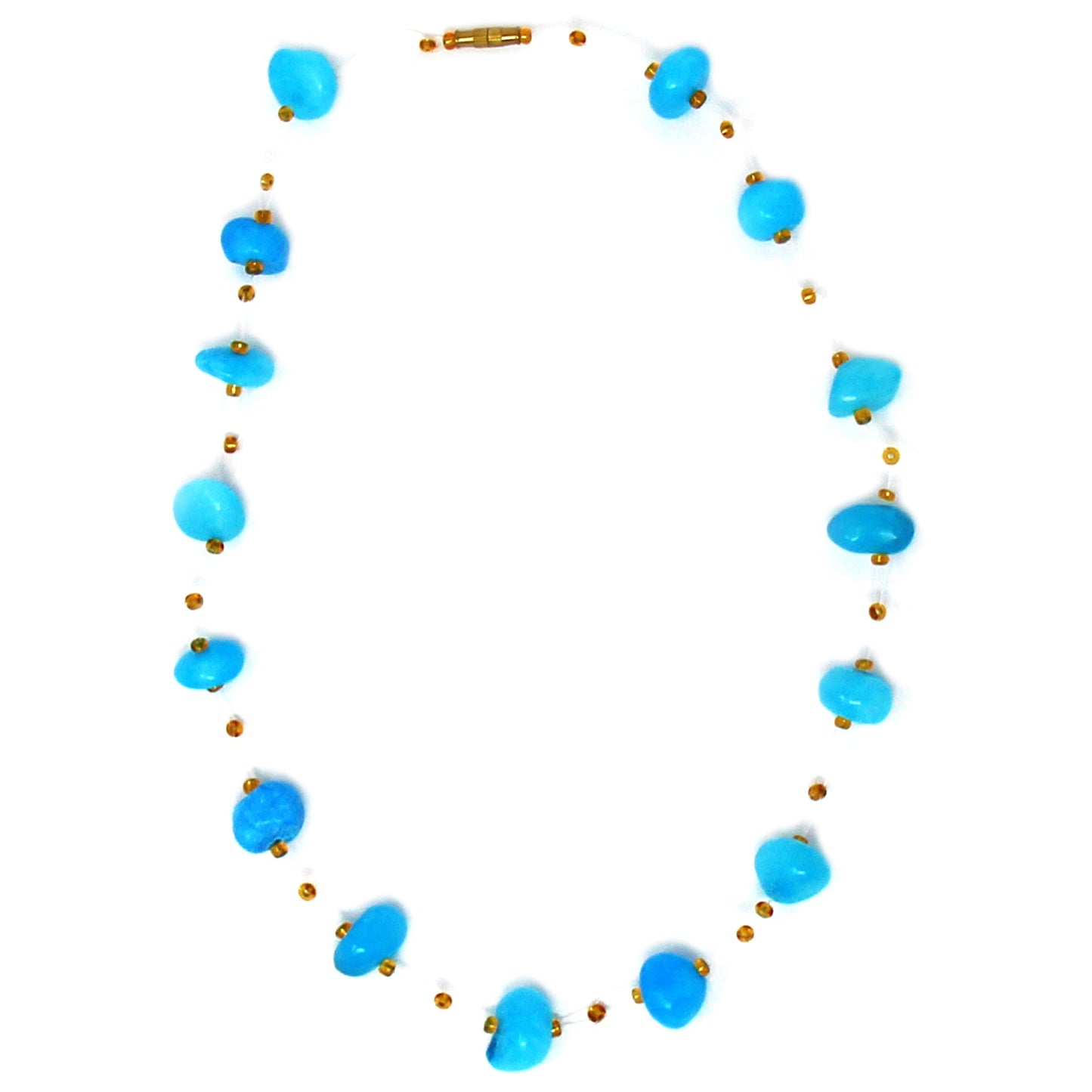 Collier de pierres flottantes et de perles Massaï, turquoise
