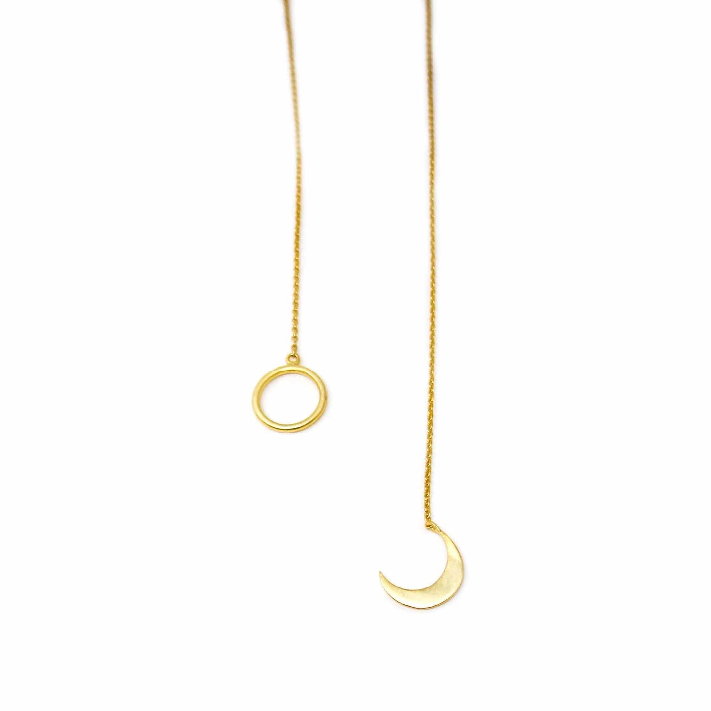 Collier pendentif croissant de lune doré