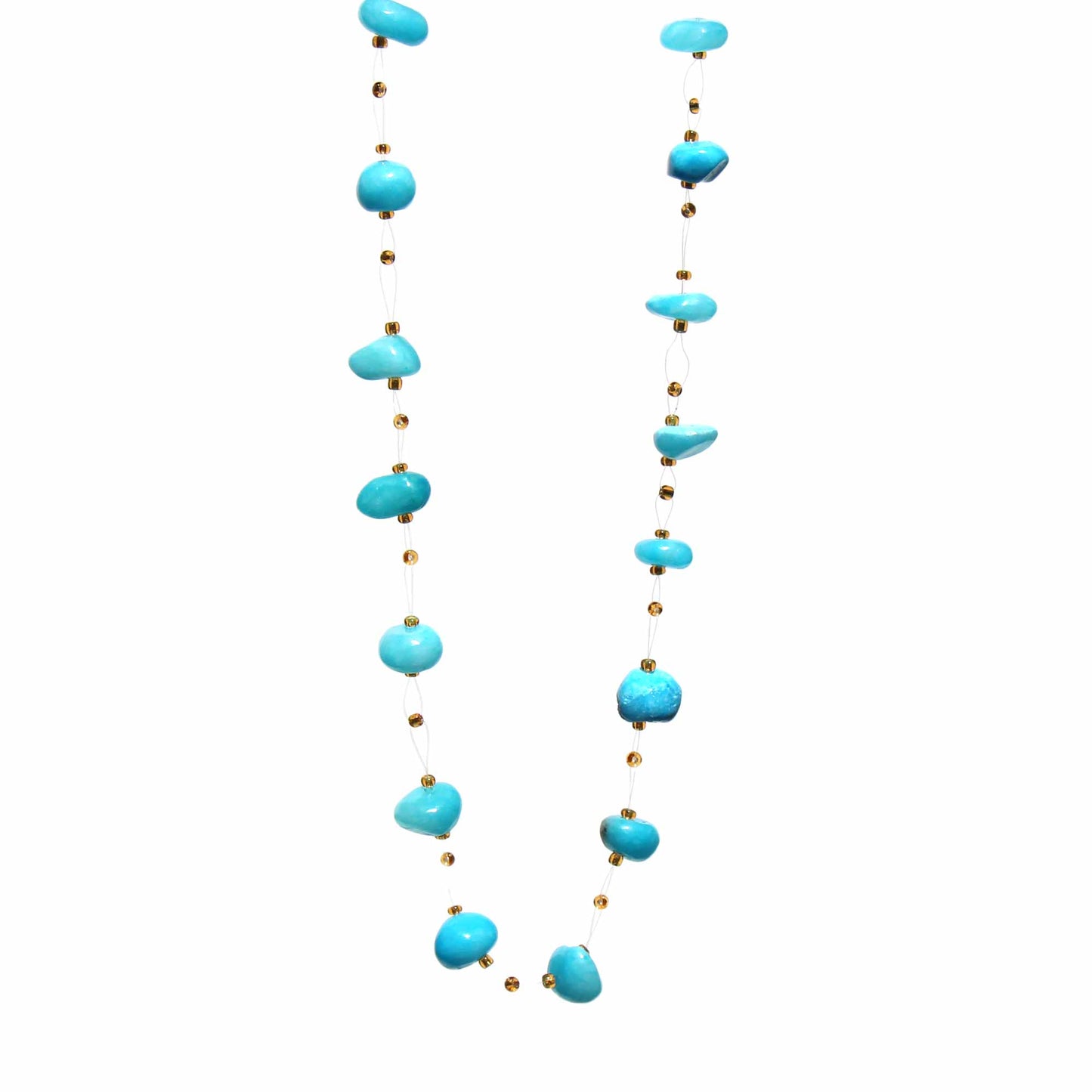Collier de pierres flottantes et de perles Massaï, turquoise