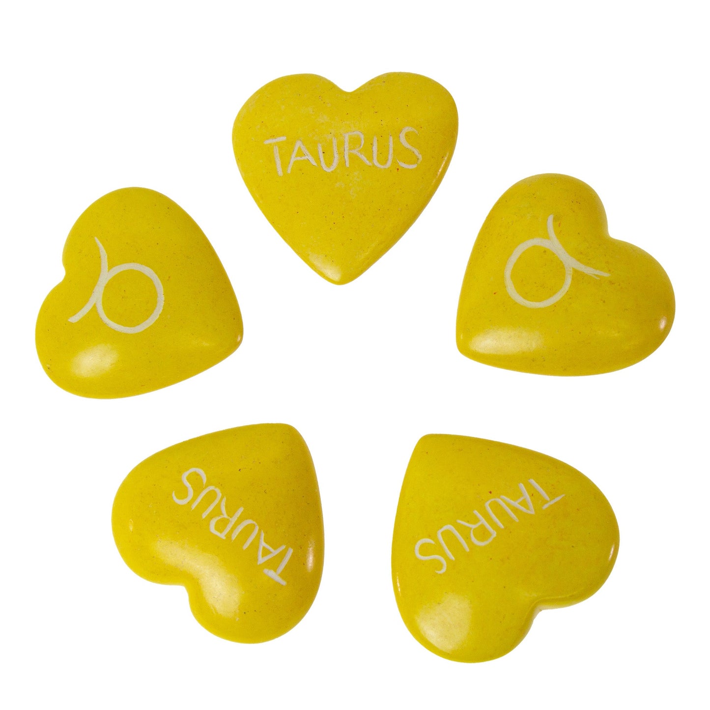 Coeurs en stéatite du zodiaque, paquet de 5 : TAUREAU
