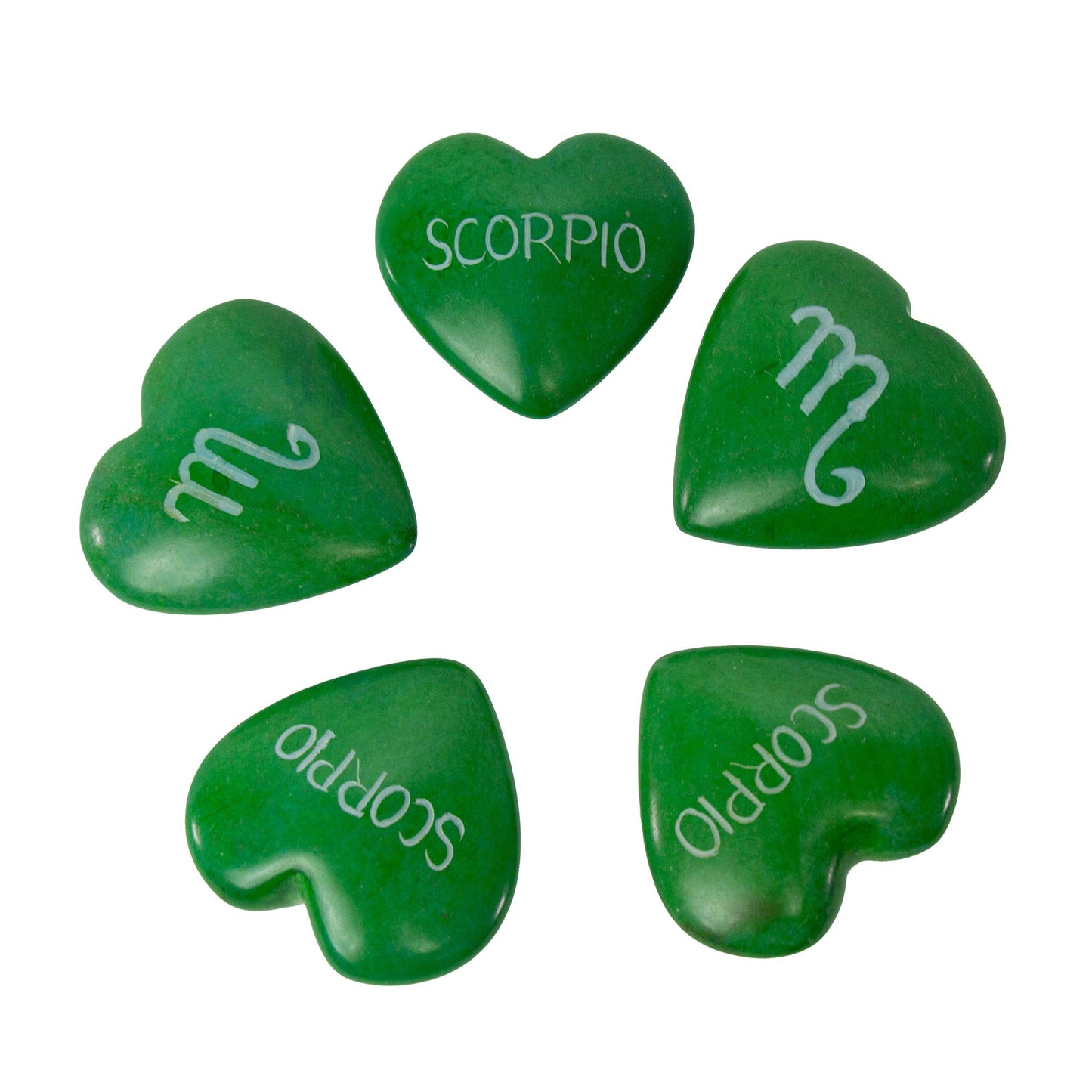 Coeurs en stéatite du zodiaque, paquet de 5 : SCORPION