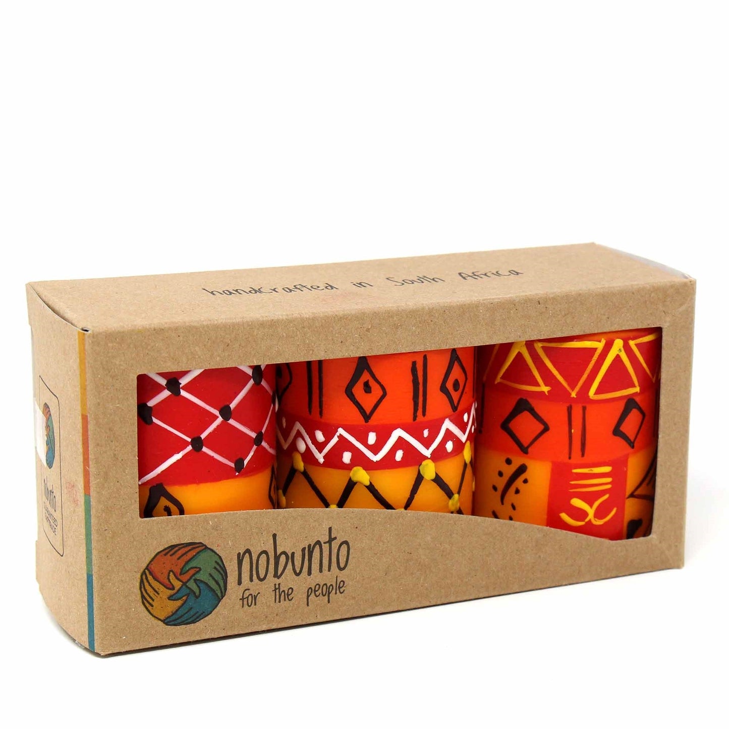 Ensemble de trois bougies peintes à la main en boîte - Zahabu Design - Nobunto