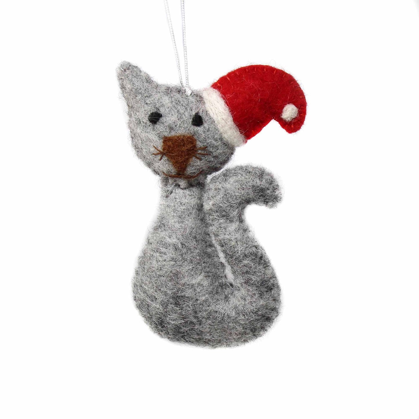 Ornement de Noël feutré à la main : Chat - Global Groove (H)