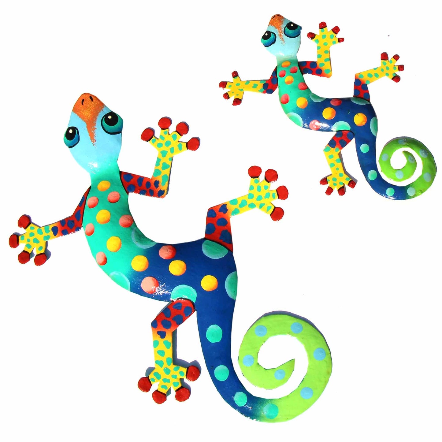 Art mural coloré Gecko haïtien en acier, 33 cm, motif Floride