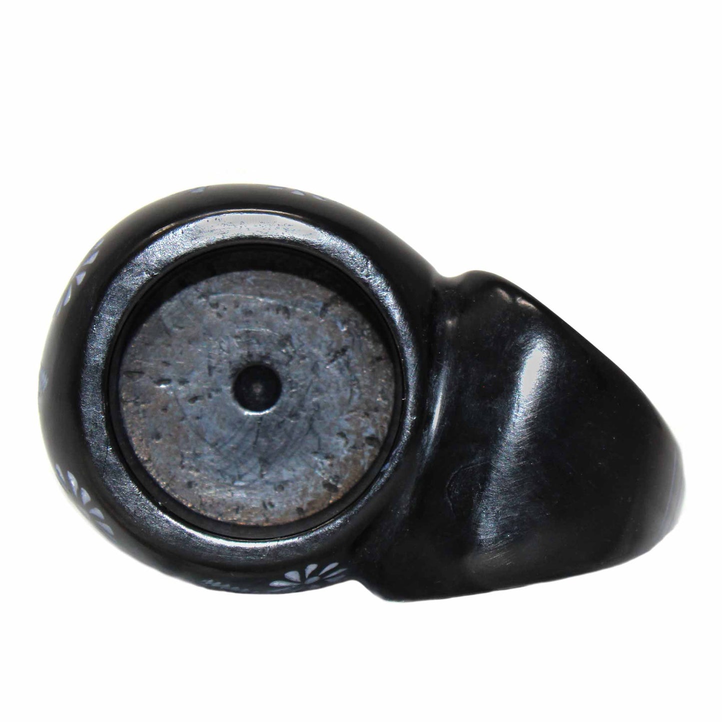 Elephant Soapstone fyrfadslys - sort finish med etch design