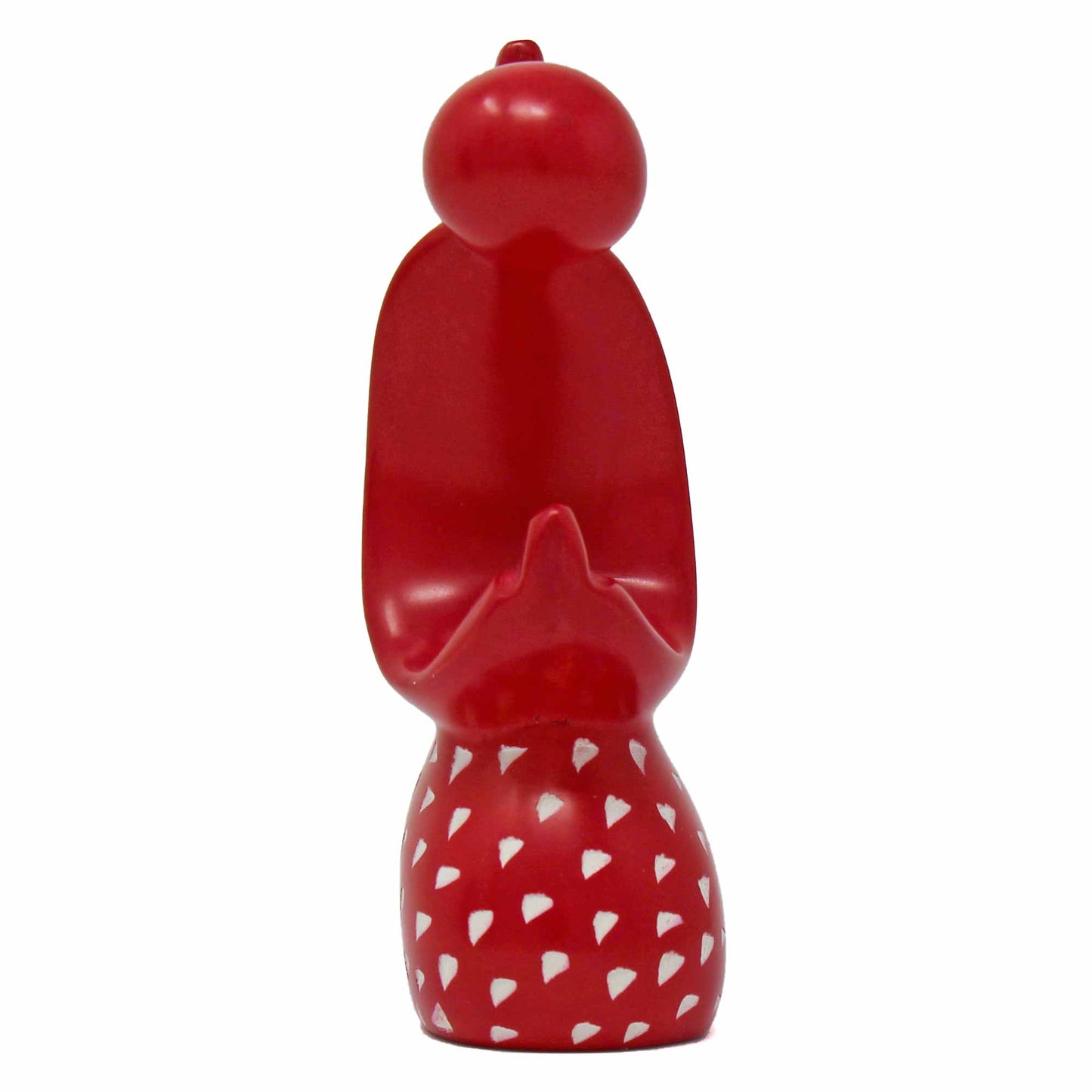 Sculpture en stéatite d'ange priant - Finition rouge