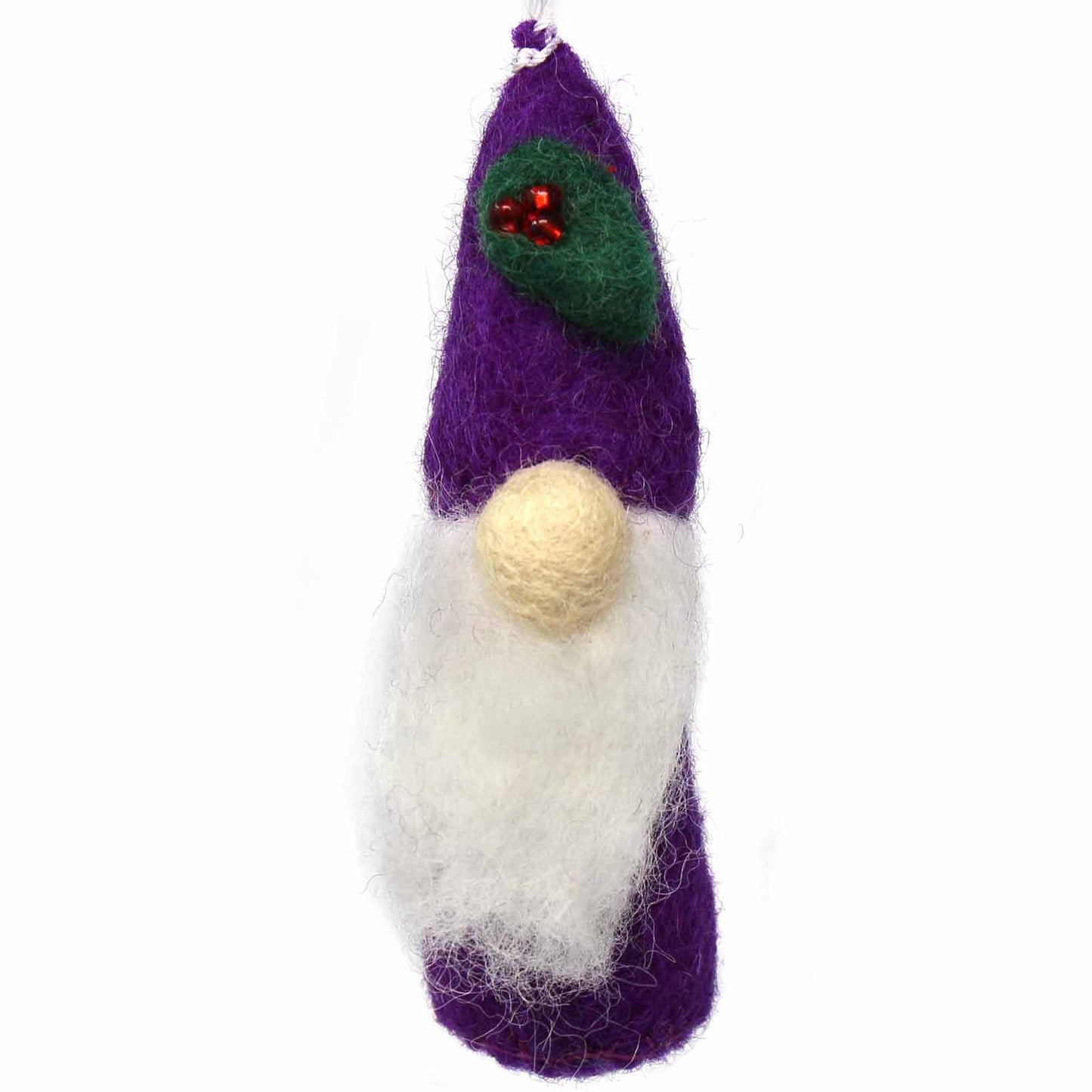 Ornement de Noël : Gnome, Violet - Global Groove (H)