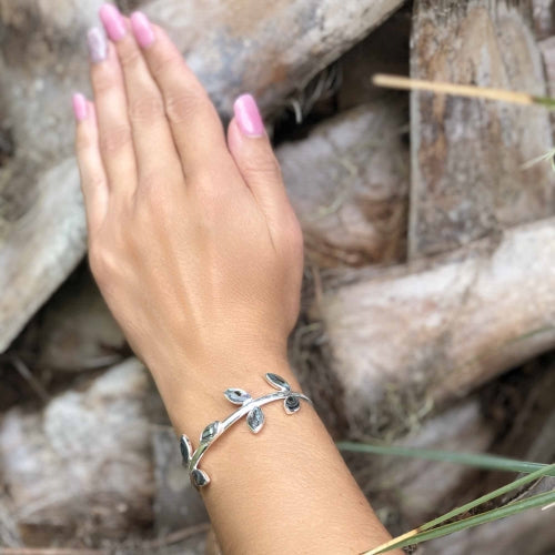 Bracelet Manchette, Feuilles