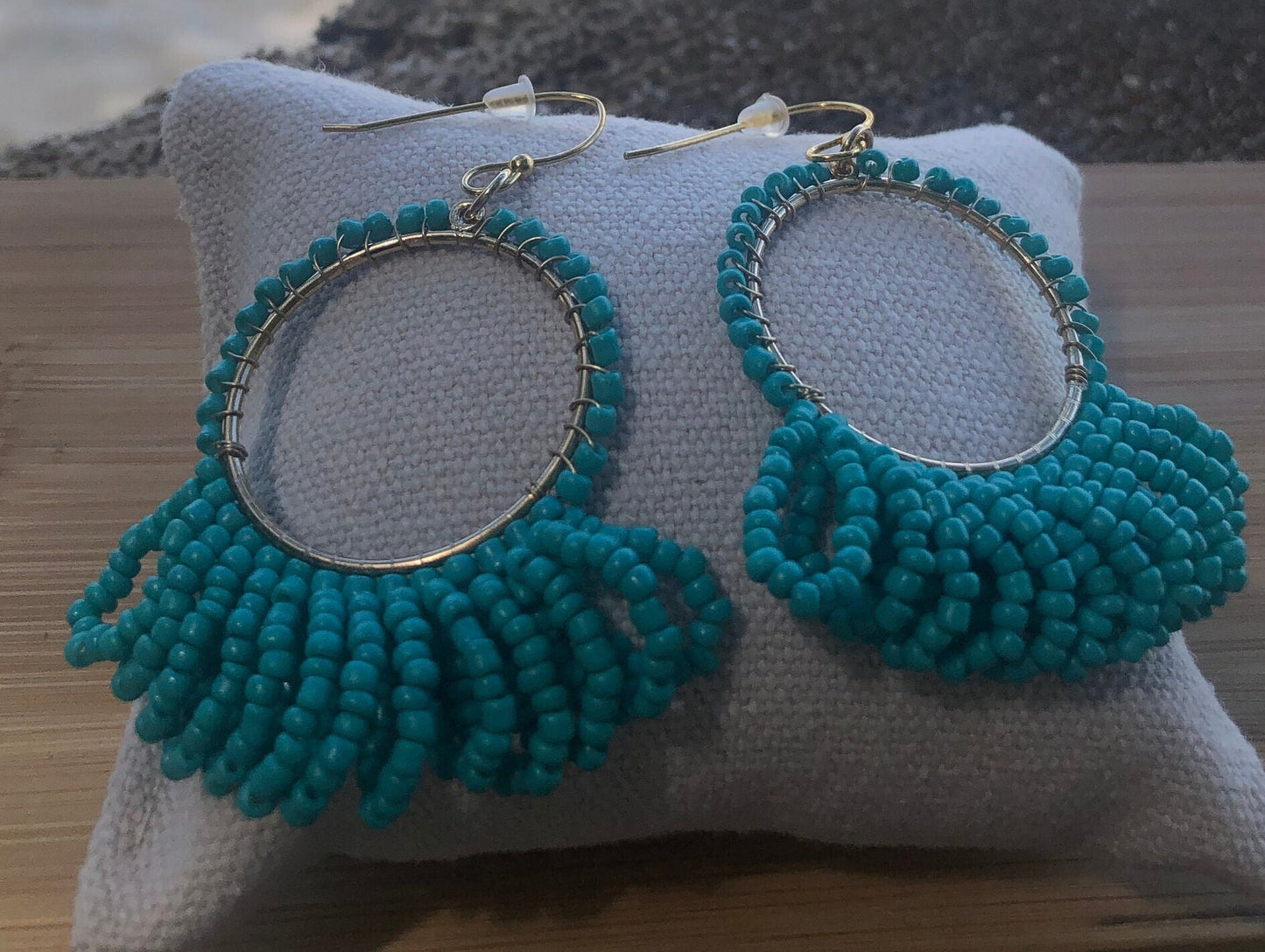 Lagoon Blue: Turquoise Beaded Earring | Beach vacation | BOHO | Southwestern | Bridesmaids gift| Beach vibes | Dangle earring |