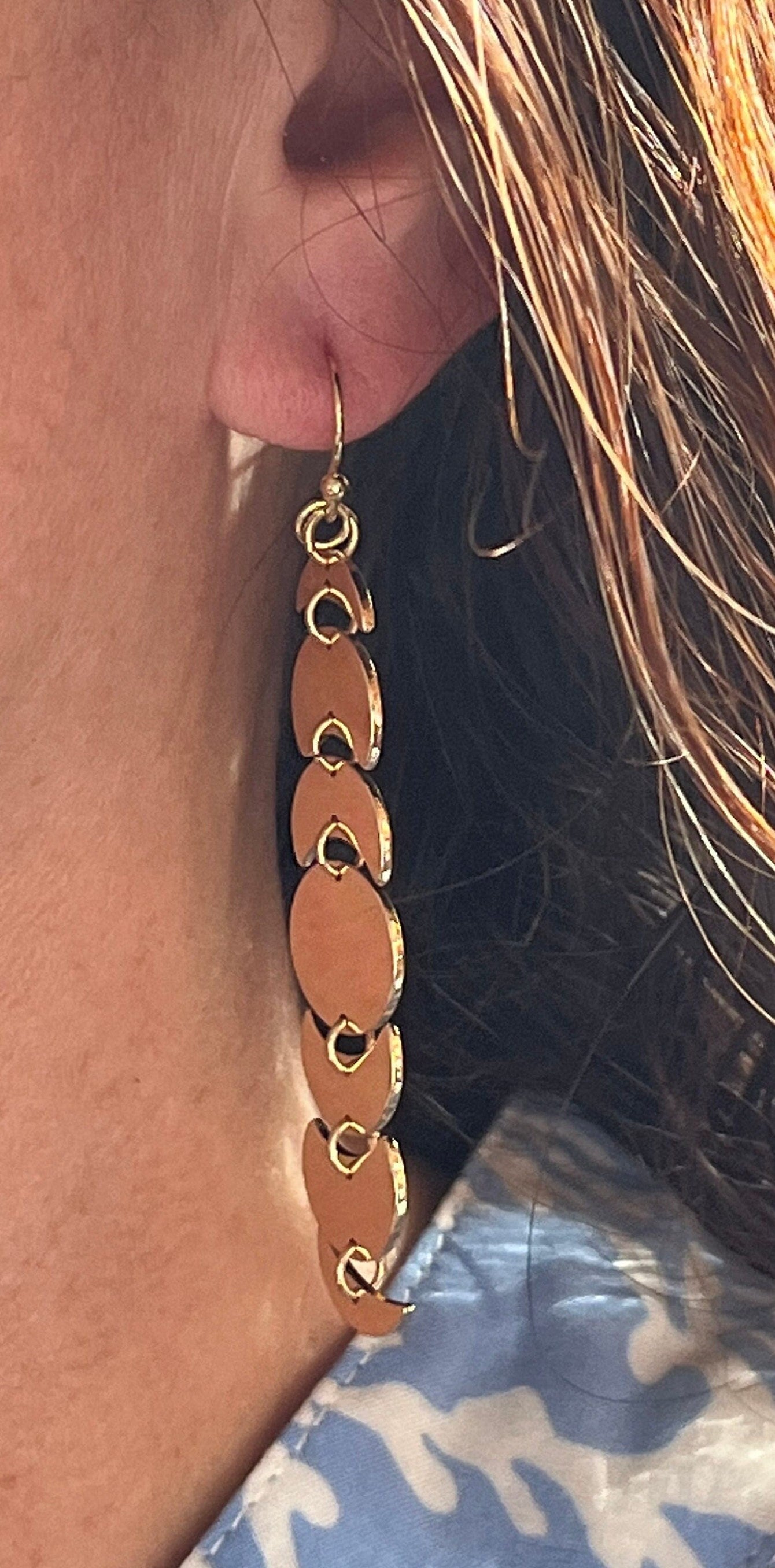 Luna Earring: Gold | Moon phases | BOHO | Dangle earring | Vacation| Festival | Bridesmaids gift| Moon | Celestial | handmade earrings