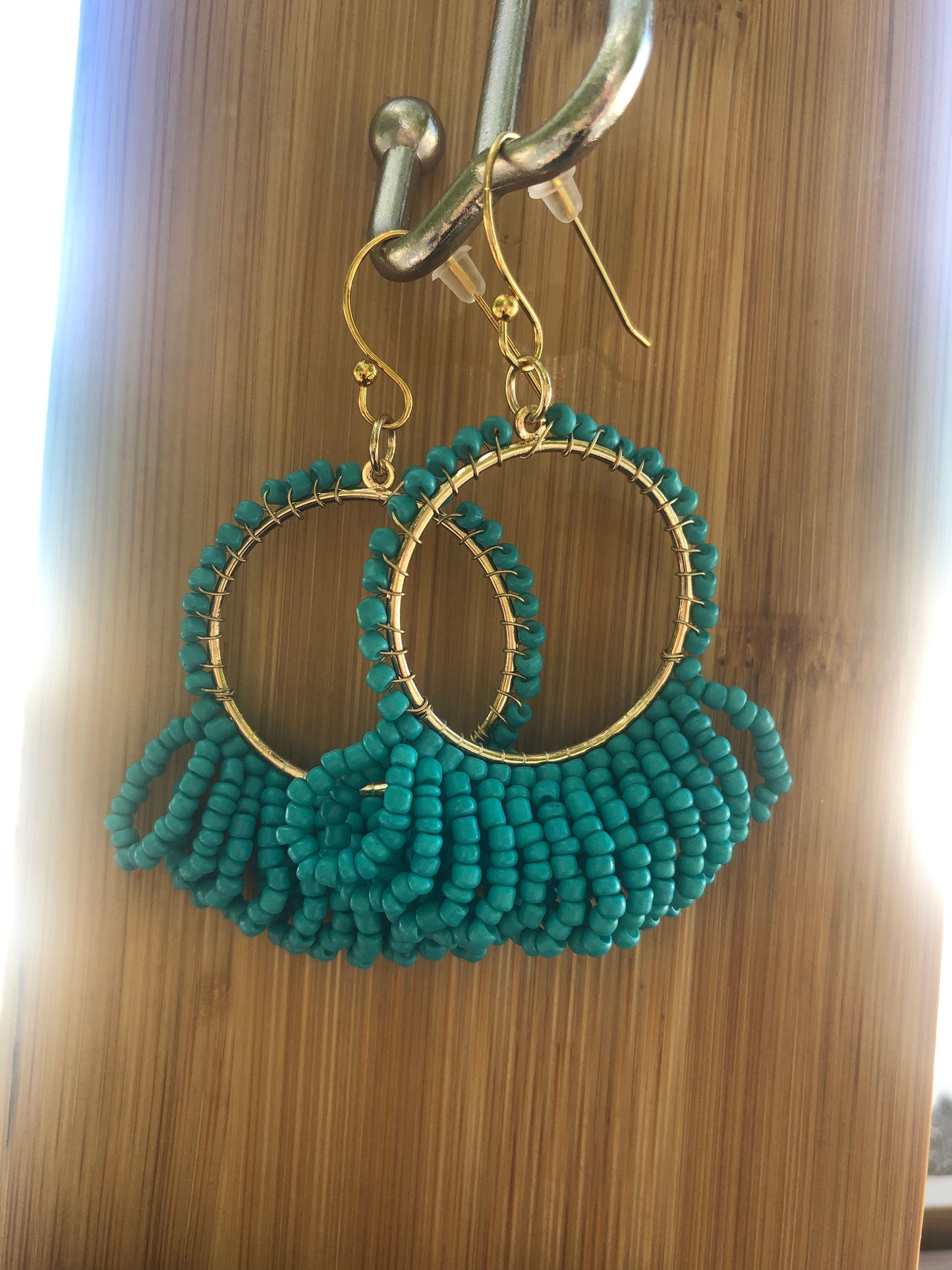 Lagoon Blue: Turquoise Beaded Earring | Beach vacation | BOHO | Southwestern | Bridesmaids gift| Beach vibes | Dangle earring |