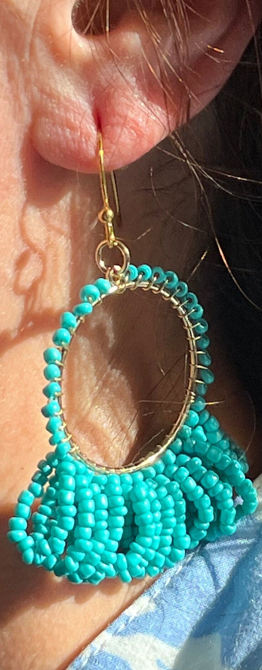Lagoon Blue: Turquoise Beaded Earring | Beach vacation | BOHO | Southwestern | Bridesmaids gift| Beach vibes | Dangle earring |
