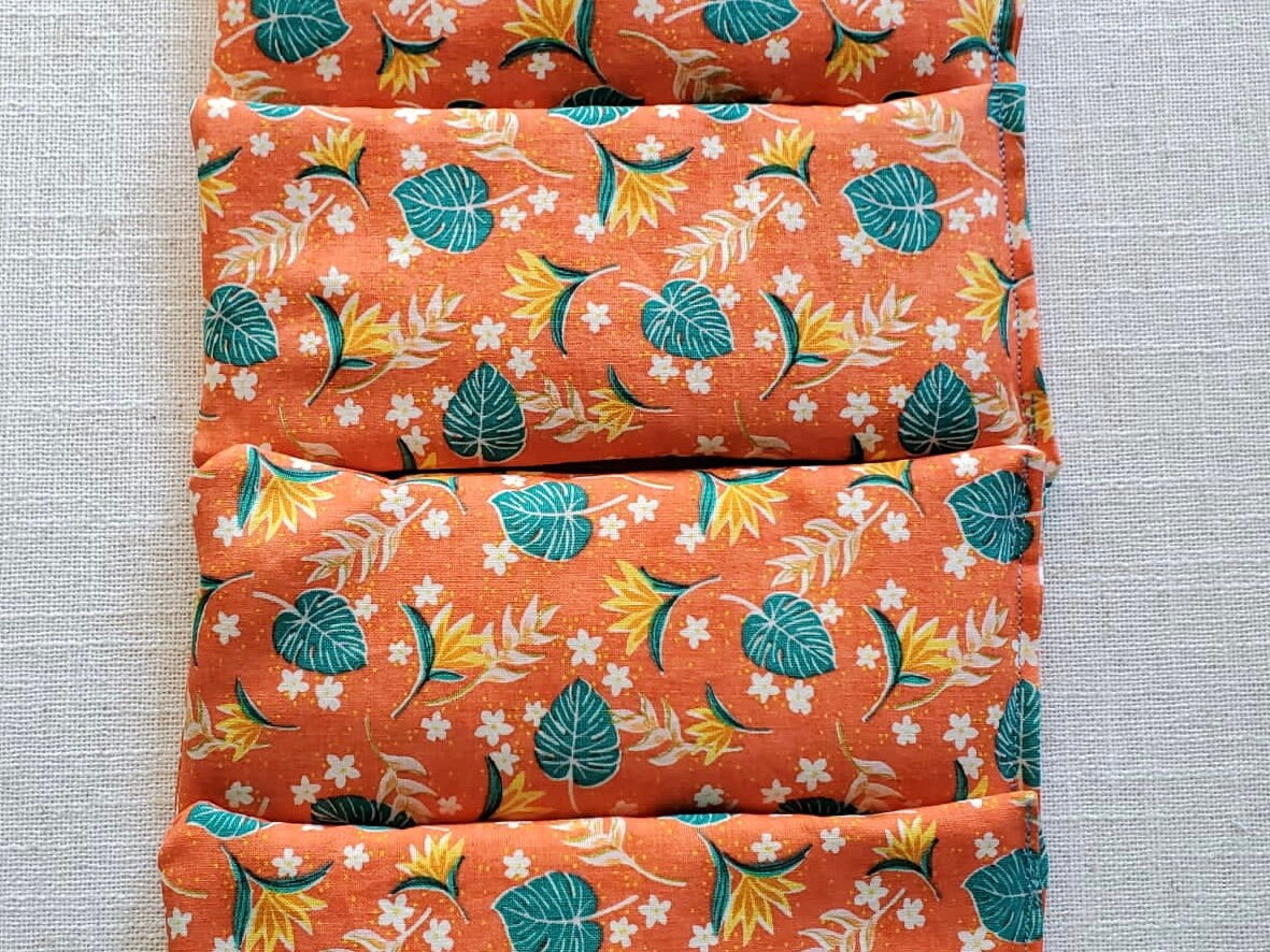Therapeutic Hot Cool Pad | Microwavable Hot Pack | Tropical Print | Handmade | Pain Relief | Sinus Pillow | Self Care | Organic Millet